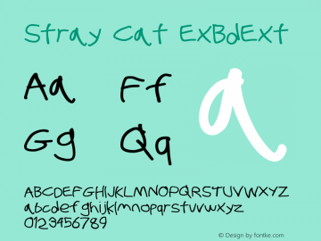 Stray Cat ExBdExt Version 1.0 Font Sample