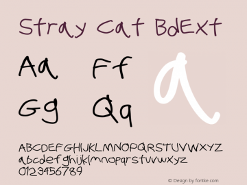 Stray Cat BdExt Version 1.0 Font Sample