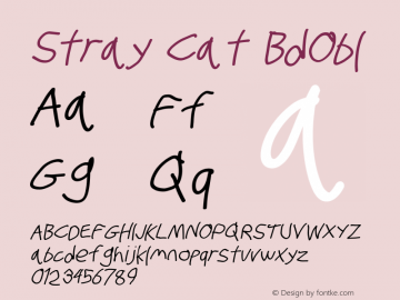 Stray Cat BdObl Version 1.0 Font Sample