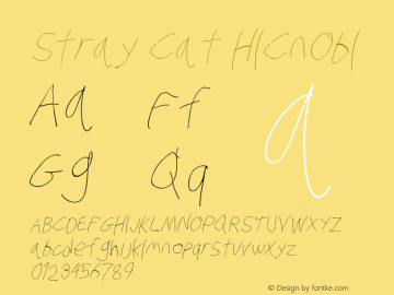 Stray Cat HlCnObl Version 1.0 Font Sample