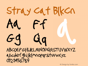 Stray Cat BlkCn Version 1.0 Font Sample