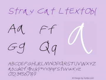 Stray Cat LtExtObl Version 1.0 Font Sample