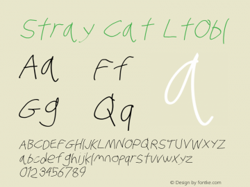 Stray Cat LtObl Version 1.0 Font Sample