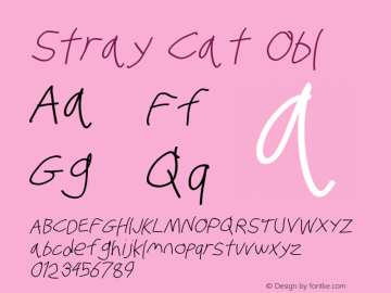 Stray Cat Obl Version 1.0 Font Sample