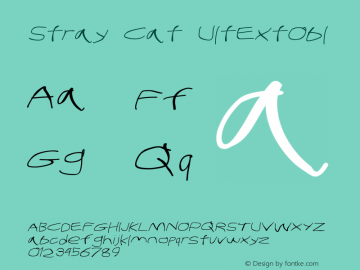 Stray Cat UltExtObl Version 1.0 Font Sample