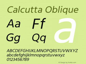 Calcutta Oblique Version 1.000;PS 1.0;hotconv 1.0.86;makeotf.lib2.5.63406图片样张