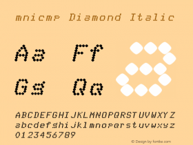 mnicmp Diamond Italic Version 001.000 Font Sample