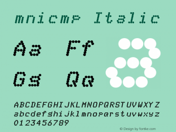 mnicmp Italic Version 001.000 Font Sample