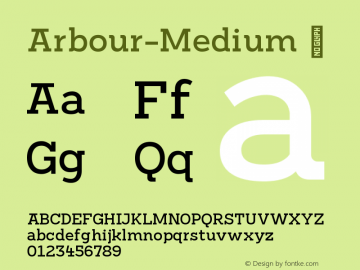 Arbour-Medium ☞ Version 1.001;PS 001.001;hotconv 1.0.88;makeotf.lib2.5.64775;com.myfonts.easy.typeunion.arbour.medium.wfkit2.version.4HxE图片样张
