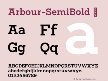 Arbour-SemiBold ☞ Version 1.001;PS 001.001;hotconv 1.0.88;makeotf.lib2.5.64775;com.myfonts.easy.typeunion.arbour.semi-bold.wfkit2.version.4HxK图片样张