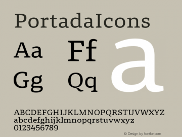 PortadaIcons ☞ Version 1.000;com.myfonts.easy.type-together.portada.icons.wfkit2.version.4HFf Font Sample