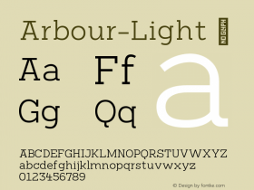 Arbour-Light ☞ Version 1.001;PS 001.001;hotconv 1.0.88;makeotf.lib2.5.64775;com.myfonts.easy.typeunion.arbour.light.wfkit2.version.4HxD图片样张