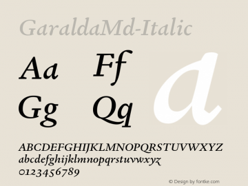 GaraldaMd-Italic ☞ Version 1.004;com.myfonts.easy.type-together.garalda.medium-italic.wfkit2.version.4HFa图片样张