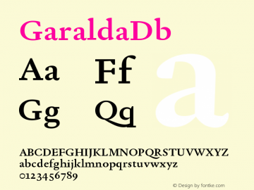 GaraldaDb ☞ Version 1.004;com.myfonts.easy.type-together.garalda.demibold.wfkit2.version.4HF3图片样张