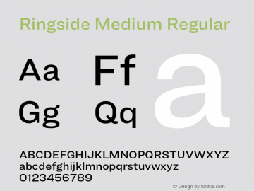 Ringside Medium Regular Version 1.200 Font Sample