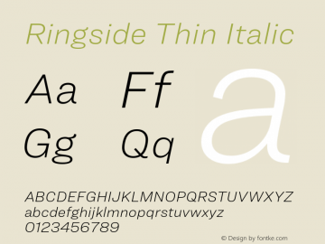 Ringside Thin Italic Version 1.200图片样张