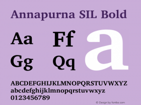 Annapurna SIL Bold Version 1.202 Font Sample