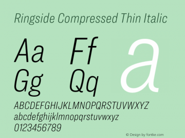 Ringside Compressed Thin Italic Version 1.200图片样张