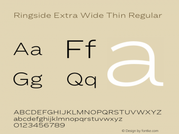 Ringside Extra Wide Thin Regular Version 1.200 Font Sample