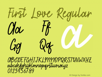 First Love Regular Version 1.0 Font Sample