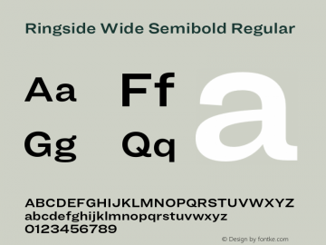 Ringside Wide Semibold Regular Version 1.200 Font Sample