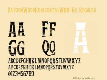 BaboonWoodHorizontalW00-Rg Regular Version 1.00 Font Sample