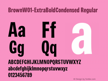 BrownW01-ExtraBoldCondensed Regular Version 1.00图片样张