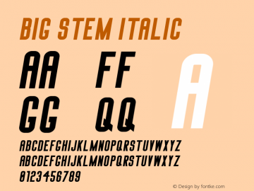 Big Stem Italic 1.000图片样张