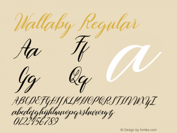 Wallaby Regular Version 1.000 Font Sample