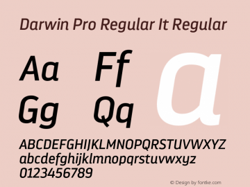 Darwin Pro Regular It Regular Version 1.000;PS 001.000;hotconv 1.0.88;makeotf.lib2.5.64775图片样张