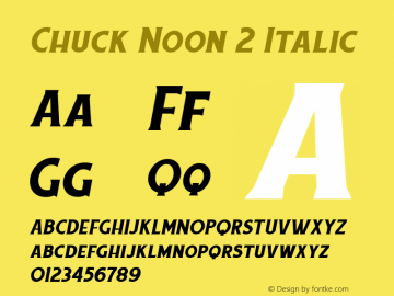 Chuck Noon 2 Italic Version 1.000 Font Sample