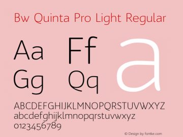 Bw Quinta Pro Light Regular Version 1.110 Font Sample