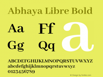 Abhaya Libre Bold Version 1.050;PS 1.0;hotconv 1.0.86;makeotf.lib2.5.63406 Font Sample