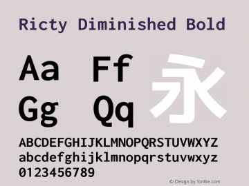 Ricty Diminished Bold Version 4.1.0图片样张