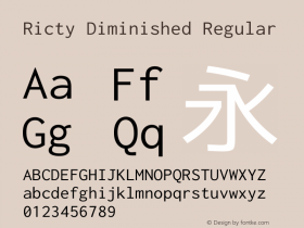 Ricty Diminished Regular Version 4.1.0图片样张