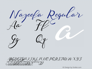 Nazeefa Regular Version 1.000 Font Sample
