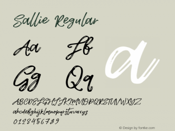 Sallie Regular Version 1.000 Font Sample