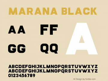 Marana Black Unknown Font Sample