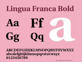 Lingua Franca Bold Version 1.18 Font Sample