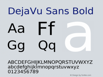 DejaVu Sans Bold Version 2.34 Font Sample