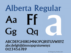 Alberta Regular The IMSI MasterFonts Collection, tm 1995, 1996 IMSI (International Microcomputer Software Inc.) Font Sample