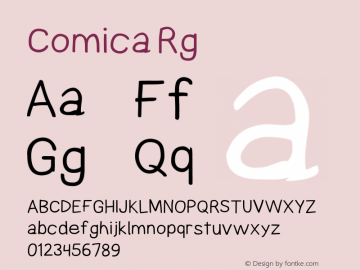 Comica Rg Version 0.89 Font Sample