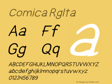 Comica RgIta Version 0.89 Font Sample