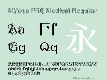 MYoyo PRC Medium Regular Version 1.00 Font Sample