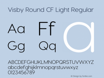 Visby Round CF Light Regular Version 1.700;PS 001.700;hotconv 1.0.88;makeotf.lib2.5.64775图片样张