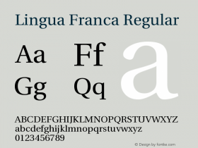 Lingua Franca Regular Version 1.19  Font Sample