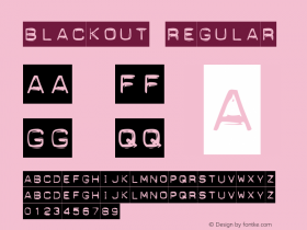 Blackout Regular Macromedia Fontographer 4.1 6/29/96 Font Sample