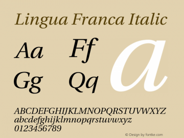 Lingua Franca Italic Version 1.19图片样张