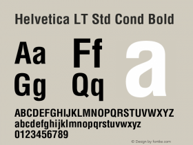 Helvetica LT Std Cond Bold Version 2.124;PS 005.000;hotconv 1.0.67;makeotf.lib2.5.33168图片样张
