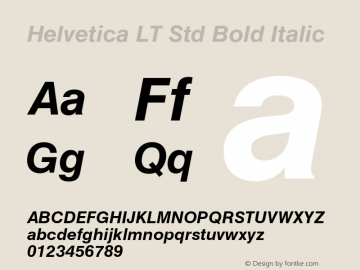 Helvetica LT Std Bold Italic Version 2.124;PS 005.000;hotconv 1.0.67;makeotf.lib2.5.33168图片样张